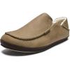 image:imageOLUKAI Moloa Slipper Mens Premium Leather SlipOn Shoes Soft Genuine Shearling Lining amp Gel Insert DropIn Heel amp AllDay ComfortClayDk Java