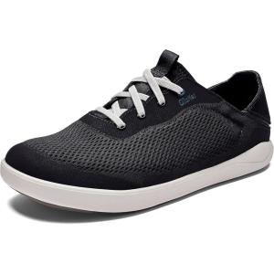 OLUKAI ‘Ahi Men’s Performance Marine Shoes, Water-Ready Sneakers with Customized Lacing Fit, Lightweight & Breathable, Enhanced Grip & Traction(Black/Blue Coral)