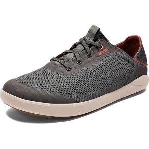 OLUKAI ‘Ahi Men’s Performance Marine Shoes, Water-Ready Sneakers with Customized Lacing Fit, Lightweight & Breathable, Enhanced Grip & Traction(Island Salt/Koi)