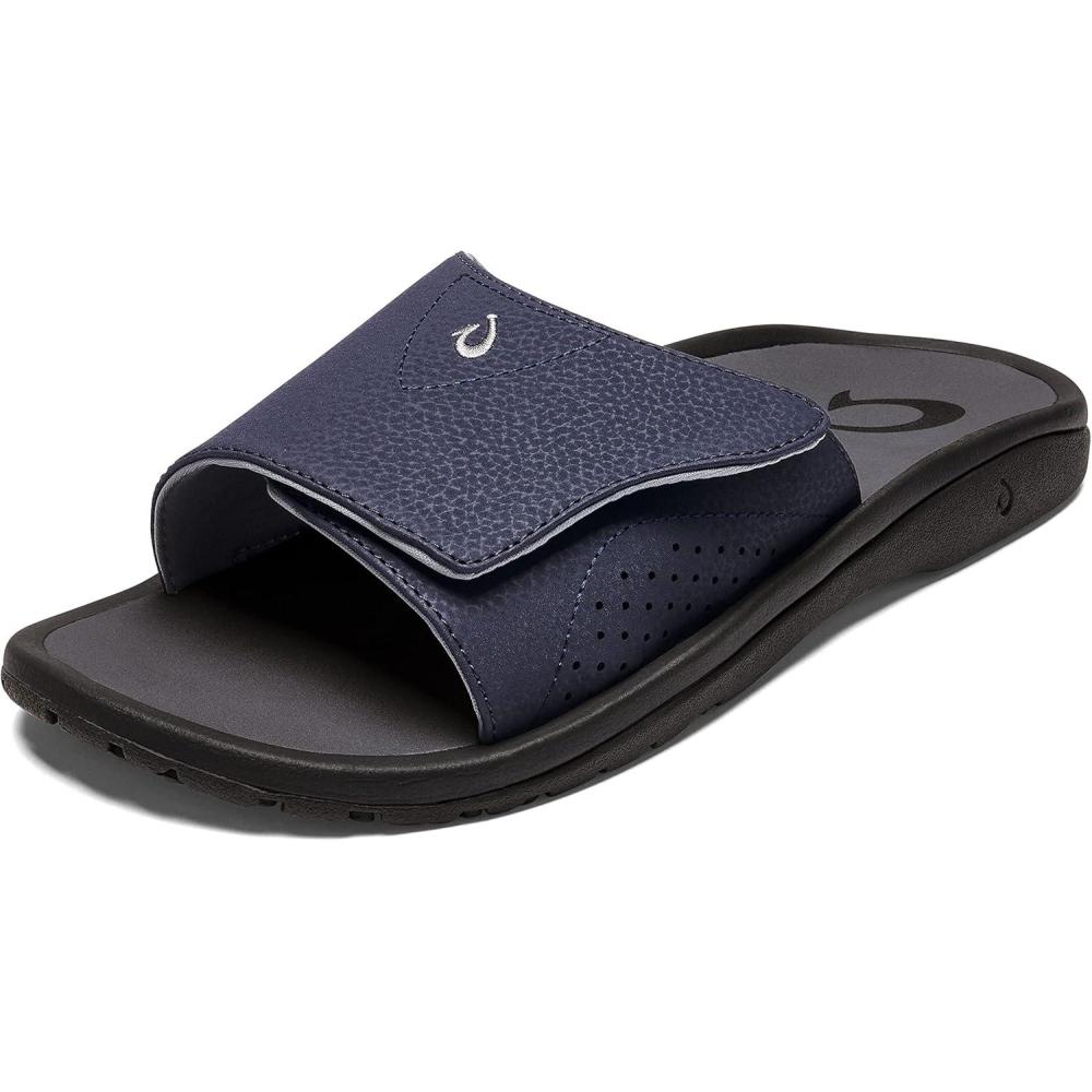 image:imageOLUKAI Nalu Slide Mens Versatile Slide Sandals WaterFriendly amp Adjustable Straps Lightweight amp Durable AllDay Comfort amp SupportTrench BlueCharcoal