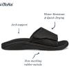 OLUKAI Nalu Slide Men’s Versatile Slide Sandals, Water-Friendly & Adjustable Straps, Lightweight & Durable, All-Day Comfort & Support(Black/Black)