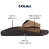 OLUKAI Nalu Slide Men’s Versatile Slide Sandals, Water-Friendly & Adjustable Straps, Lightweight & Durable, All-Day Comfort & Support(Tan/Dk Java)