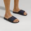 OLUKAI Nalu Slide Men’s Versatile Slide Sandals, Water-Friendly & Adjustable Straps, Lightweight & Durable, All-Day Comfort & Support(Trench Blue/Charcoal)