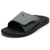 OLUKAI Nalu Slide Men’s Versatile Slide Sandals, Water-Friendly & Adjustable Straps, Lightweight & Durable, All-Day Comfort & Support(Rock/Black)