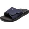 OLUKAI Nalu Slide Men’s Versatile Slide Sandals, Water-Friendly & Adjustable Straps, Lightweight & Durable, All-Day Comfort & Support(Trench Blue/Charcoal)