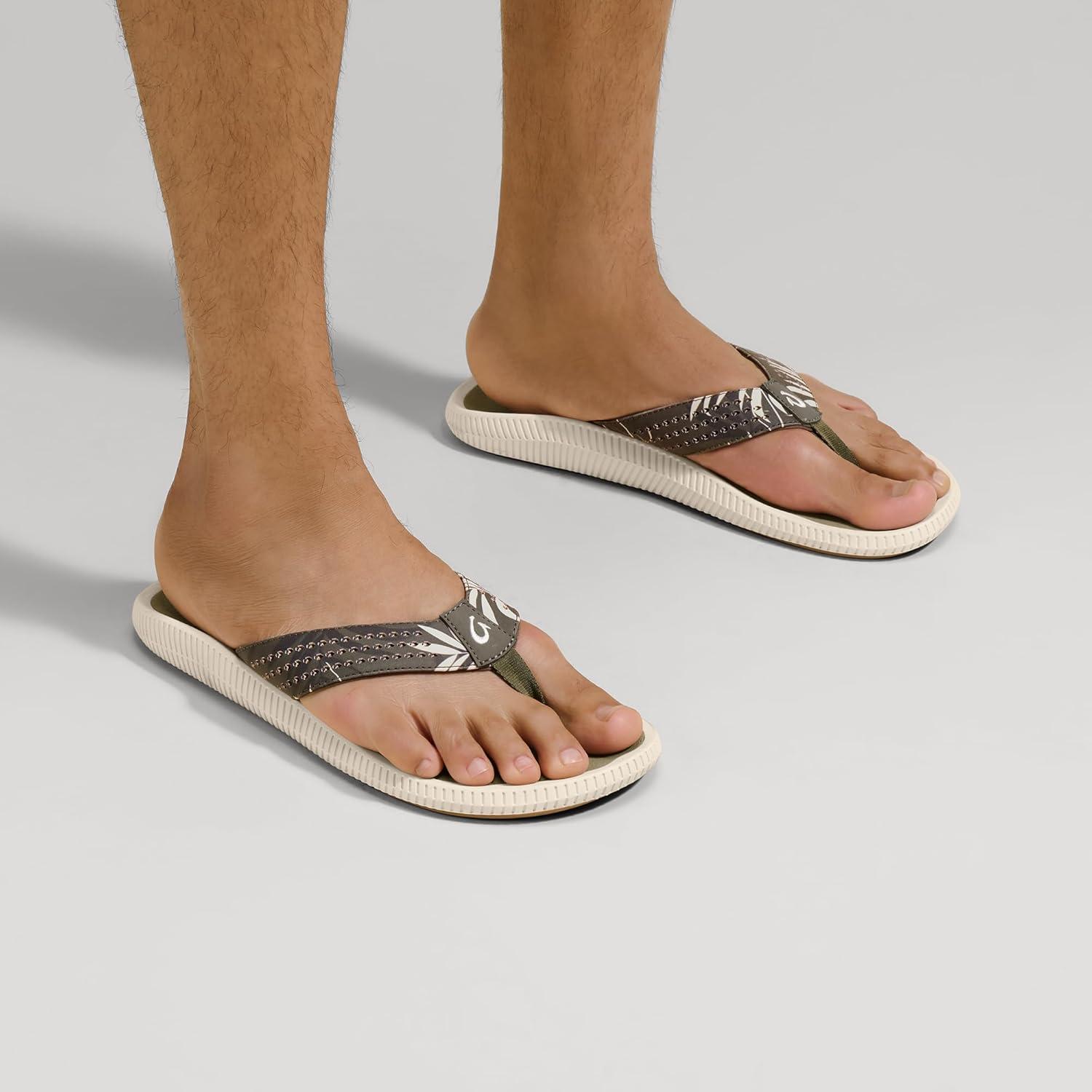 image:imageOLUKAI Ulele Mens Beach Sandals Water Resistant Flip Flops Arch Support amp Comfort Fit Lightweight amp Durable Enhanced Grip amp TractionHunterAloha