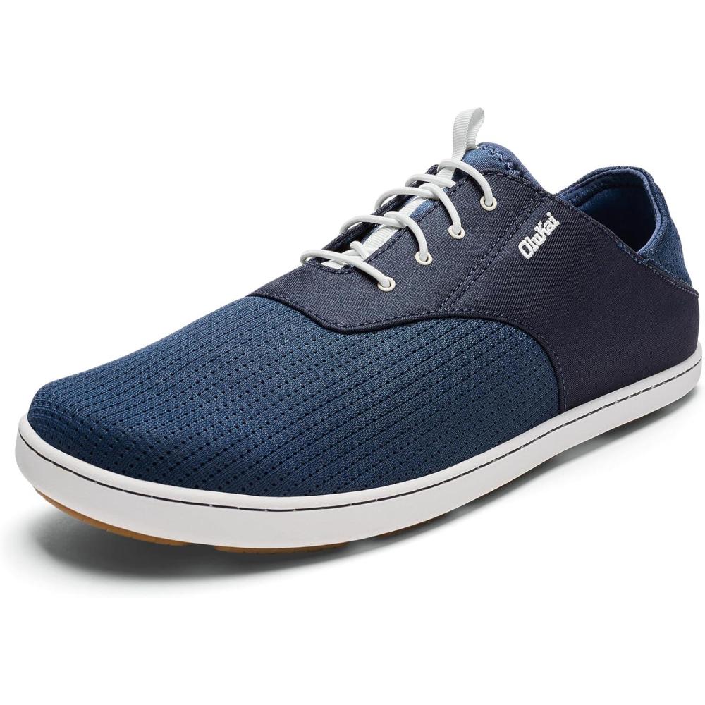 image:imageOLUKAI Nohea Moku Mens No Tie Boat Shoes Breathable amp Quick Dry Mesh Effortless Design amp Barefoot Wearability AllDay Comfort amp SupportCoastal BlueTrench Blue