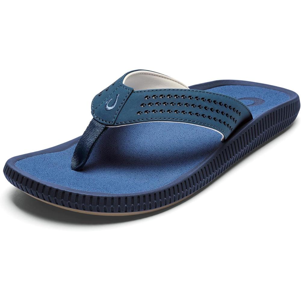 image:imageOLUKAI Ulele Mens Beach Sandals Water Resistant Flip Flops Arch Support amp Comfort Fit Lightweight amp Durable Enhanced Grip amp TractionCoastal BlueCoastal Blue