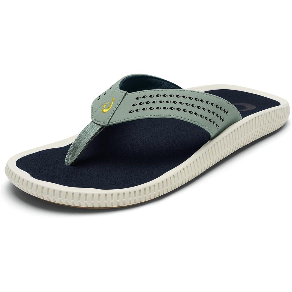 image:imageOLUKAI Ulele Mens Beach Sandals Water Resistant Flip Flops Arch Support amp Comfort Fit Lightweight amp Durable Enhanced Grip amp TractionSeagreenTrench