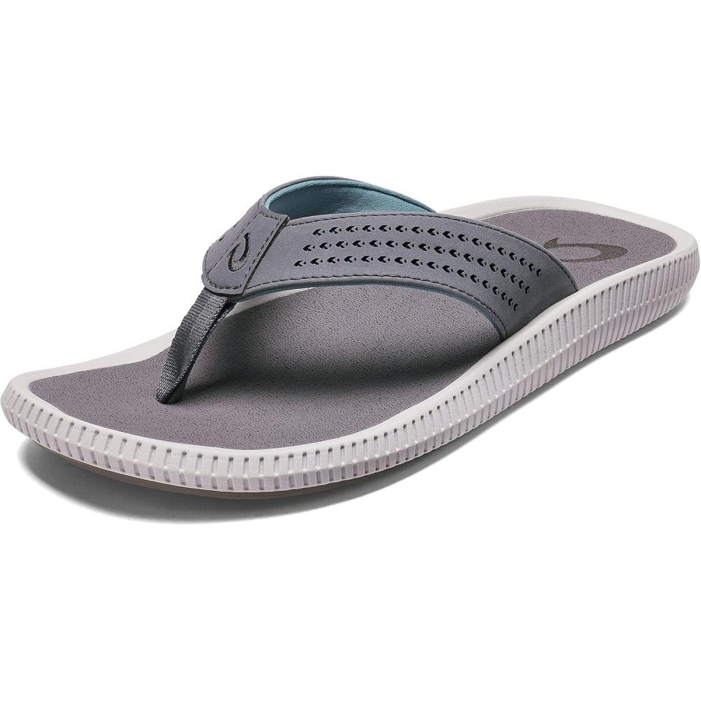 image:imageOLUKAI Ulele Mens Beach Sandals Water Resistant Flip Flops Arch Support amp Comfort Fit Lightweight amp Durable Enhanced Grip amp TractionStoneStone