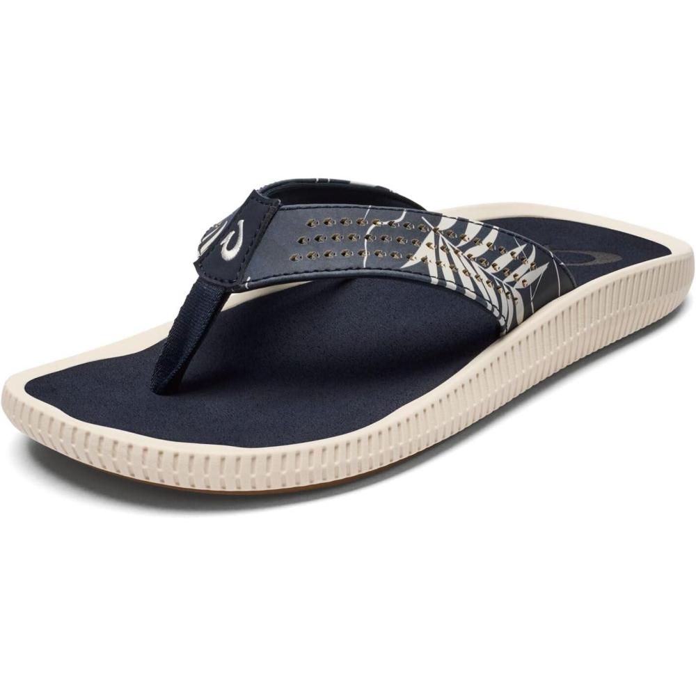 image:imageOLUKAI Ulele Mens Beach Sandals Water Resistant Flip Flops Arch Support amp Comfort Fit Lightweight amp Durable Enhanced Grip amp TractionTrench BlueAloha