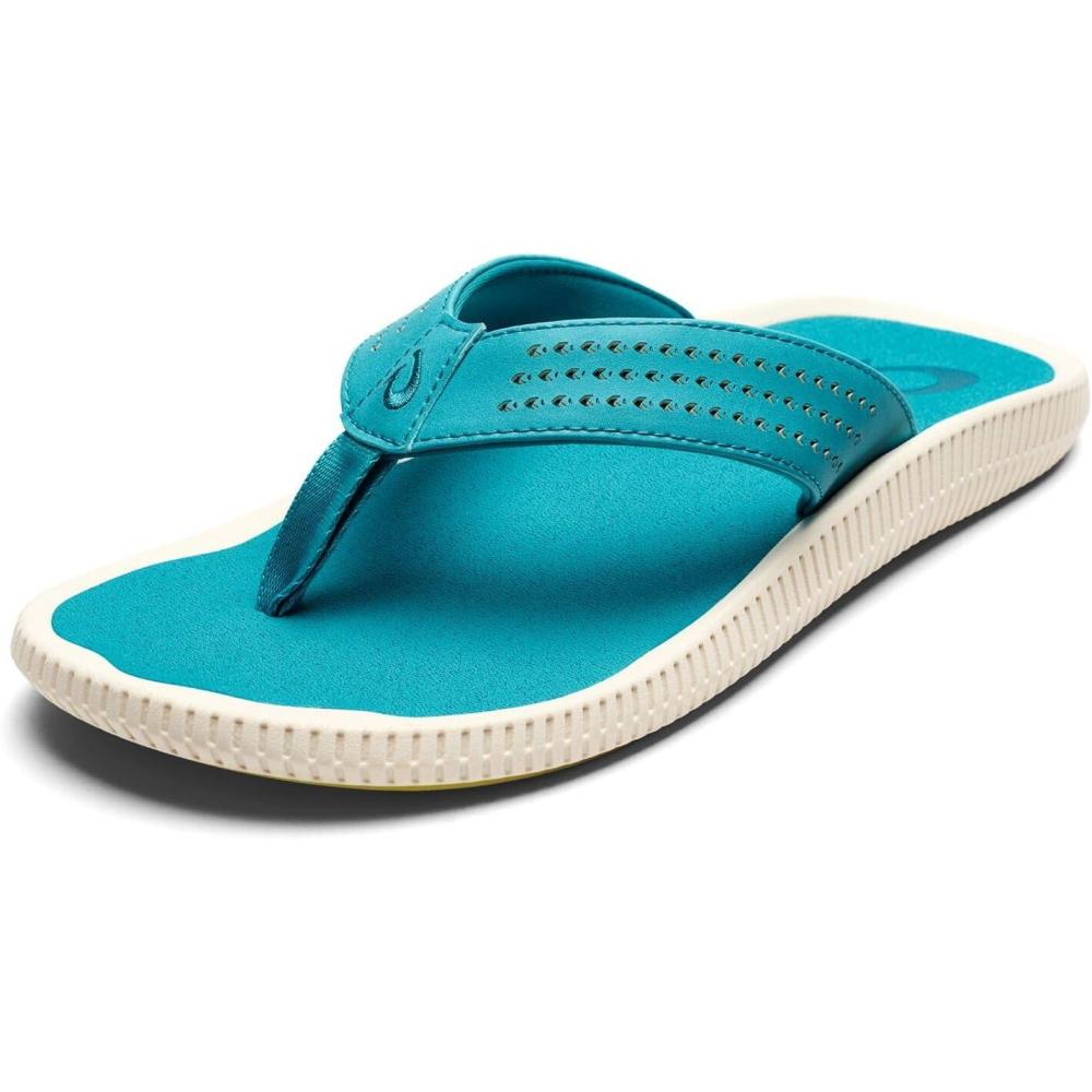 image:imageOLUKAI Ulele Mens Beach Sandals Water Resistant Flip Flops Arch Support amp Comfort Fit Lightweight amp Durable Enhanced Grip amp TractionTropic BlueTropic Blue