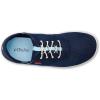 OLUKAI Nohea Moku Men’s No Tie Boat Shoes, Breathable & Quick Dry Mesh, Effortless Design & Barefoot Wearability, All-Day Comfort & Support(Deepest Depths/White Sand)