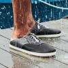 OLUKAI Nohea Moku Men’s No Tie Boat Shoes, Breathable & Quick Dry Mesh, Effortless Design & Barefoot Wearability, All-Day Comfort & Support(Dk Shadow/Dk Shadow)