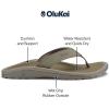 OLUKAI Ohana Men’s Beach Sandals, Water Resistant Flip Flops, Arch Support & Comfort Fit, Lightweight & Durable, Enhanced Grip & Traction, Clay/Mustang, 11