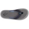 OLUKAI Ulele Men’s Beach Sandals, Water Resistant Flip Flops, Arch Support & Comfort Fit, Lightweight & Durable, Enhanced Grip & Traction(Blue Depth/Charcoal)