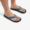 OLUKAI Ulele Men’s Beach Sandals, Water Resistant Flip Flops, Arch Support & Comfort Fit, Lightweight & Durable, Enhanced Grip & Traction(Blue Fog/Lava Rock)