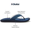 OLUKAI Ulele Men’s Beach Sandals, Water Resistant Flip Flops, Arch Support & Comfort Fit, Lightweight & Durable, Enhanced Grip & Traction(Coastal Blue/Coastal Blue)