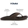 OLUKAI Ulele Men’s Beach Sandals, Water Resistant Flip Flops, Arch Support & Comfort Fit, Lightweight & Durable, Enhanced Grip & Traction(Dark Java/Dark J)