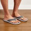 OLUKAI Ulele Men’s Beach Sandals, Water Resistant Flip Flops, Arch Support & Comfort Fit, Lightweight & Durable, Enhanced Grip & Traction(Dk Shadow/Black)