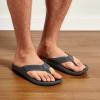 OLUKAI Ulele Men’s Beach Sandals, Water Resistant Flip Flops, Arch Support & Comfort Fit, Lightweight & Durable, Enhanced Grip & Traction(Dk Shadow/Black)