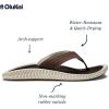 OLUKAI Ulele Men’s Beach Sandals, Water Resistant Flip Flops, Arch Support & Comfort Fit, Lightweight & Durable, Enhanced Grip & Traction(Dk Wood/Dk Wood)