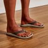 OLUKAI Ulele Men’s Beach Sandals, Water Resistant Flip Flops, Arch Support & Comfort Fit, Lightweight & Durable, Enhanced Grip & Traction(Dk Wood/Dk Wood)