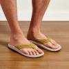 OLUKAI Ulele Men’s Beach Sandals, Water Resistant Flip Flops, Arch Support & Comfort Fit, Lightweight & Durable, Enhanced Grip & Traction(Limu/Mineral Grey)