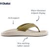 OLUKAI Ulele Men’s Beach Sandals, Water Resistant Flip Flops, Arch Support & Comfort Fit, Lightweight & Durable, Enhanced Grip & Traction(Limu/Mineral Grey)