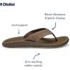 OLUKAI Ulele Men’s Beach Sandals, Water Resistant Flip Flops, Arch Support & Comfort Fit, Lightweight & Durable, Enhanced Grip & Traction(Mustang/Mustang)