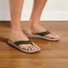 OLUKAI Ulele Men’s Beach Sandals, Water Resistant Flip Flops, Arch Support & Comfort Fit, Lightweight & Durable, Enhanced Grip & Traction(Nori/Clay)