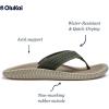 OLUKAI Ulele Men’s Beach Sandals, Water Resistant Flip Flops, Arch Support & Comfort Fit, Lightweight & Durable, Enhanced Grip & Traction(Nori/Clay)