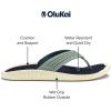 OLUKAI Ulele Men’s Beach Sandals, Water Resistant Flip Flops, Arch Support & Comfort Fit, Lightweight & Durable, Enhanced Grip & Traction(Seagreen/Trench)