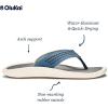 OLUKAI Ulele Men’s Beach Sandals, Water Resistant Flip Flops, Arch Support & Comfort Fit, Lightweight & Durable, Enhanced Grip & Traction(Slate Blue/Charcoal)