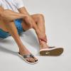 OLUKAI Ulele Men’s Beach Sandals, Water Resistant Flip Flops, Arch Support & Comfort Fit, Lightweight & Durable, Enhanced Grip & Traction(Trench Blue/Aloha)