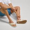OLUKAI Ulele Men’s Beach Sandals, Water Resistant Flip Flops, Arch Support & Comfort Fit, Lightweight & Durable, Enhanced Grip & Traction(White Sand/White Sand)