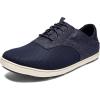 OLUKAI Nohea Moku Men’s No Tie Boat Shoes, Breathable & Quick Dry Mesh, Effortless Design & Barefoot Wearability, All-Day Comfort & Support(Night/Night)