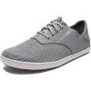 OLUKAI Nohea Moku Men’s No Tie Boat Shoes, Breathable & Quick Dry Mesh, Effortless Design & Barefoot Wearability, All-Day Comfort & Support(Sharkskin/Sharkskin)