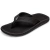 OLUKAI Ulele Men’s Beach Sandals, Water Resistant Flip Flops, Arch Support & Comfort Fit, Lightweight & Durable, Enhanced Grip & Traction(Black/Black)