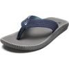 OLUKAI Ulele Men’s Beach Sandals, Water Resistant Flip Flops, Arch Support & Comfort Fit, Lightweight & Durable, Enhanced Grip & Traction(Blue Depth/Charcoal)