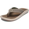 OLUKAI Ulele Men’s Beach Sandals, Water Resistant Flip Flops, Arch Support & Comfort Fit, Lightweight & Durable, Enhanced Grip & Traction(Clay/Mustang)