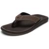 OLUKAI Ulele Men’s Beach Sandals, Water Resistant Flip Flops, Arch Support & Comfort Fit, Lightweight & Durable, Enhanced Grip & Traction(Dark Java/Dark J)