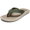 OLUKAI Ulele Men’s Beach Sandals, Water Resistant Flip Flops, Arch Support & Comfort Fit, Lightweight & Durable, Enhanced Grip & Traction(Nori/Clay)