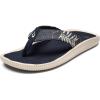 OLUKAI Ulele Men’s Beach Sandals, Water Resistant Flip Flops, Arch Support & Comfort Fit, Lightweight & Durable, Enhanced Grip & Traction(Trench Blue/Aloha)