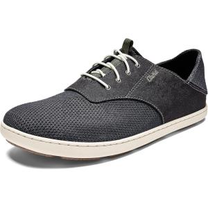 OLUKAI Nohea Moku Men’s No Tie Boat Shoes, Breathable & Quick Dry Mesh, Effortless Design & Barefoot Wearability, All-Day Comfort & Support(Black/Black)