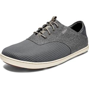 OLUKAI Nohea Moku Men’s No Tie Boat Shoes, Breathable & Quick Dry Mesh, Effortless Design & Barefoot Wearability, All-Day Comfort & Support(Charcoal/Clay)