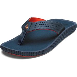 OLUKAI Ulele Men’s Beach Sandals, Water Resistant Flip Flops, Arch Support & Comfort Fit, Lightweight & Durable, Enhanced Grip & Traction(Lagoon/Lagoon)