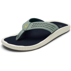 OLUKAI Ulele Men’s Beach Sandals, Water Resistant Flip Flops, Arch Support & Comfort Fit, Lightweight & Durable, Enhanced Grip & Traction(Seagreen/Trench)