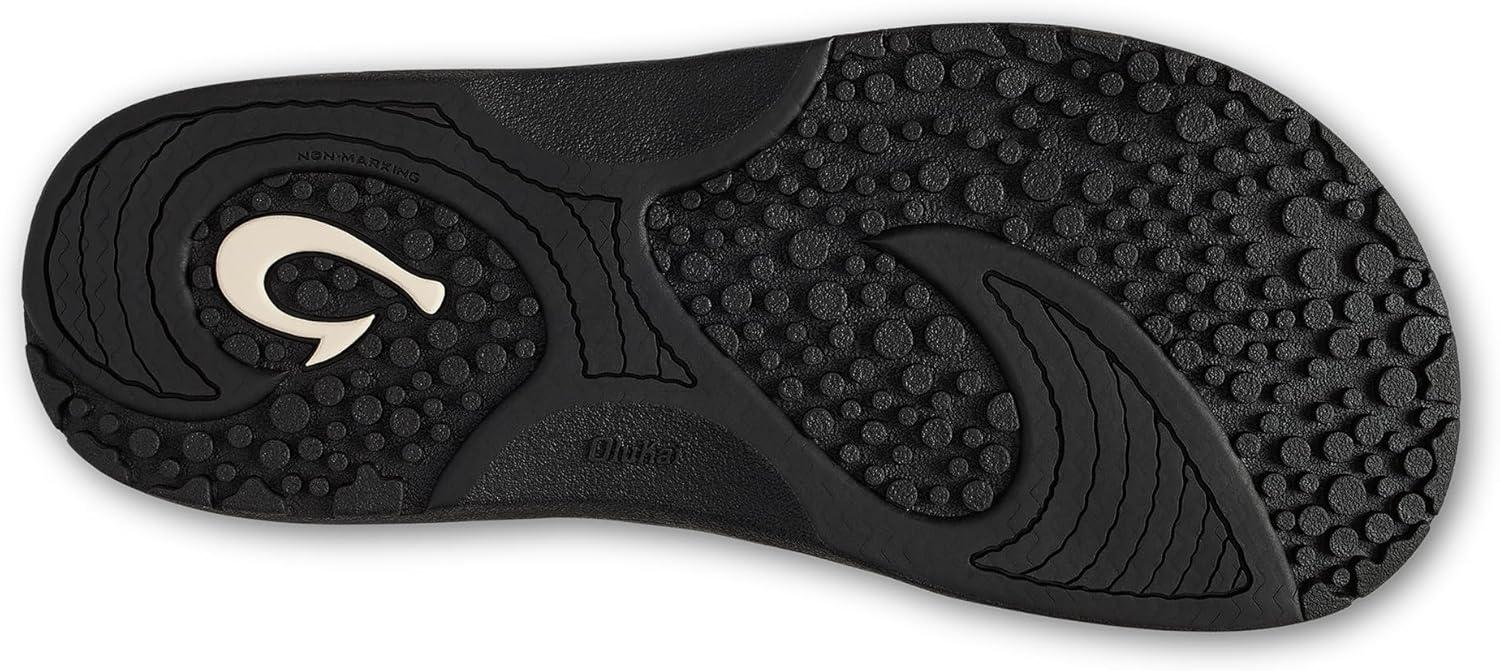 image:imageOLUKAI Hokua Mens Beach Sandals QuickDry FlipFlop Slides Water Resistant amp Wet Grip Rubber Soles Compression Molded Footbed amp Soft Comfort FitRockBlack