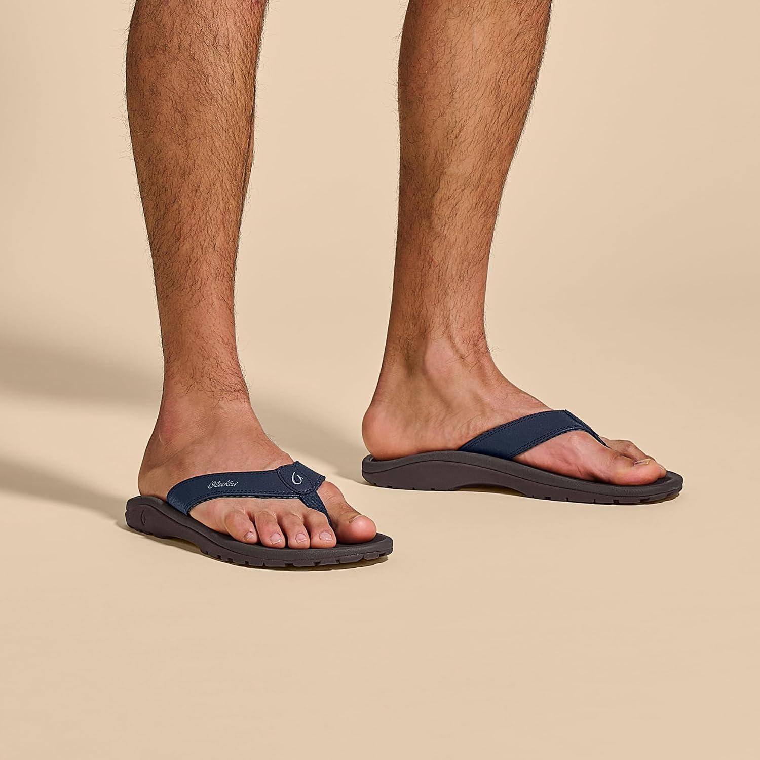 image:imageOLUKAI Hoopio Hau Womens Beach Sandals QuickDry FlipFlop Slides Water Resistant Suede Lining amp Wet Grip Soles Soft Comfort Fit amp Arch SupportBlue DepthEspresso